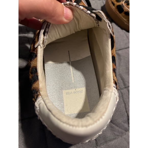 Dolce Vita Leopard Calf Hair Sneakers Tan Black White Leather 0537B Womens 8-9 - Picture 6 of 10